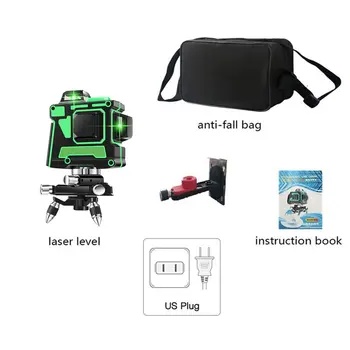 

Laser Level 12 Lines 3D Self-Leveling 360 Horizontal And Vertical Cross Super Powerful Green Laser Beam Line