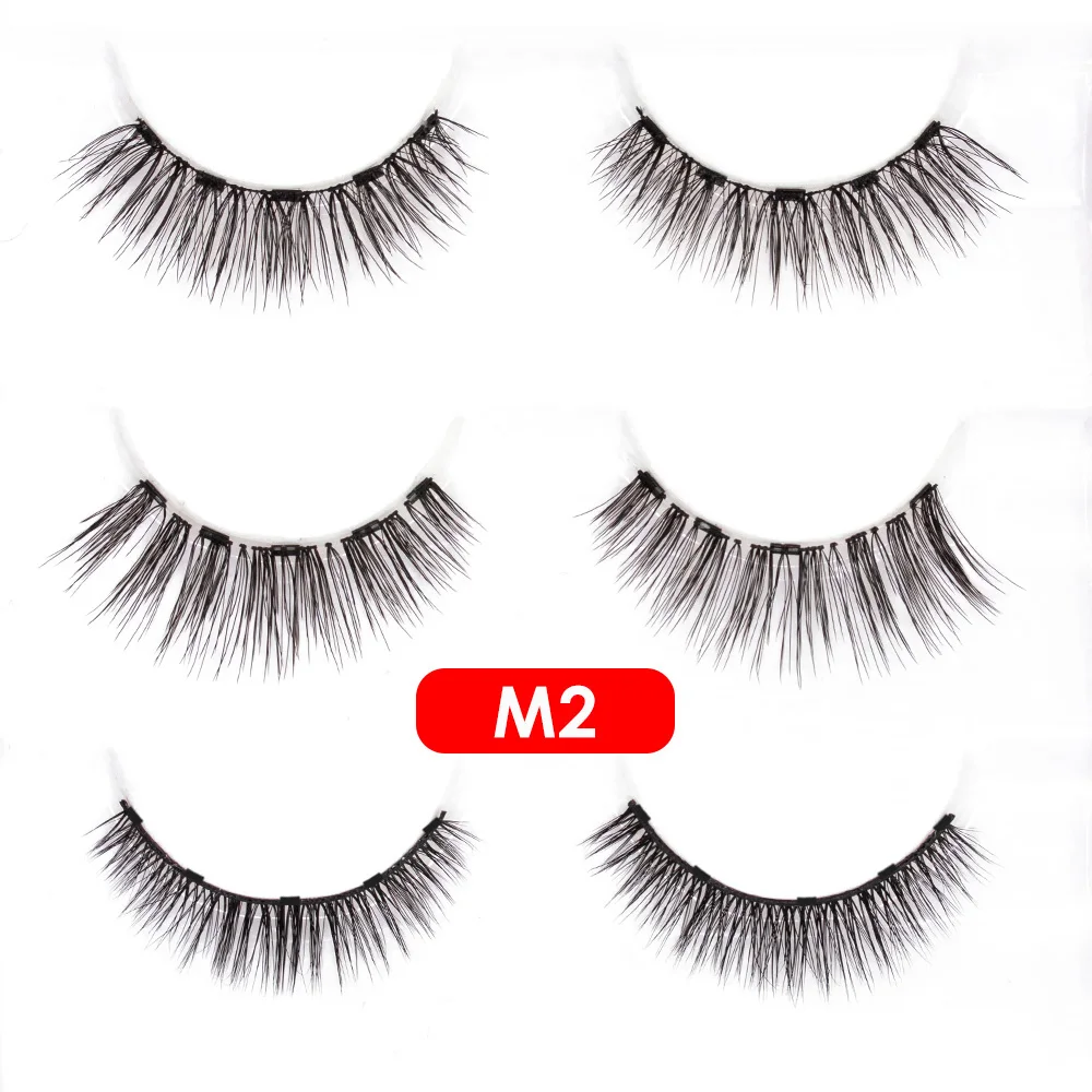 Magnetic Eyeliner Kit Magnetic Eyelashes Natural waterproof long lasting 3D Mink False eyelashes Reusable 5 Magnet Eyelashes - Цвет: M2