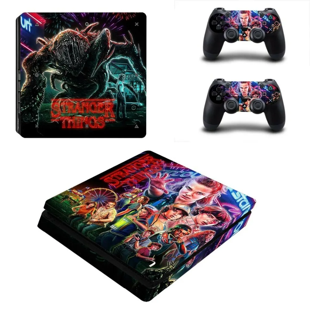 Странные Вещи полная лицевая панель PS4 тонкая кожа Наклейка для playstation 4 консоль и контроллер PS4 тонкая кожа стикер винил