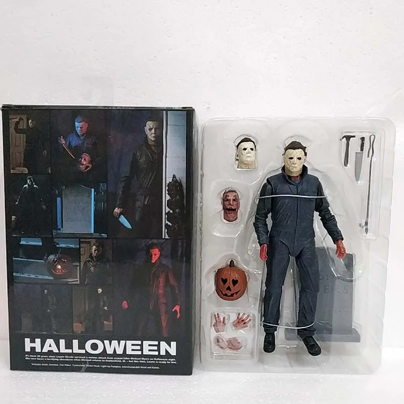 Светодиодный фонарь в виде тыквы Майкла Майерса на Хеллоуин Kotobukiya Horror John Carpenter's Laurie Strode, модель игрушки, куклы