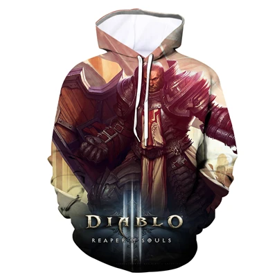 DLY-DL-AH18 Последняя мужская повседневная одежда необычный принт игра Diablo 3D Толстовка мужская осень и зима фитнес тренировка мышцы Толстовка Большой размер пуловер с карманом верх: полиэстер - Цвет: DLY-DL-AH18