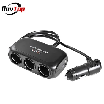 

Universal Cigarette Lighter Adapter Car Splitter Power Adapter USB Vehicle Charger Socket for IPhone Phone DVR GPS with Lights