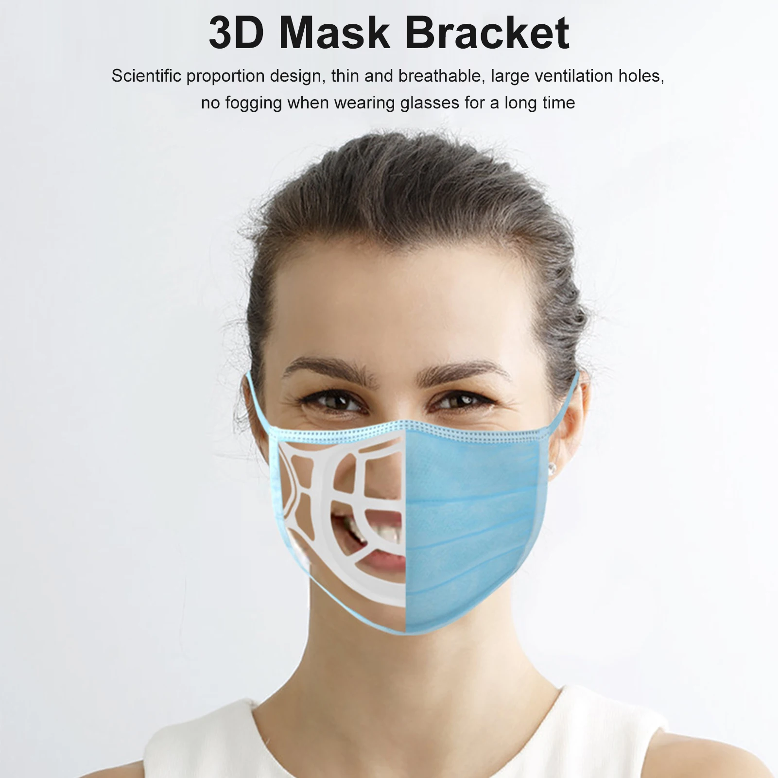 5pcs Foldable Silicone 3d Mouth Mask Bracket Face Masks Holder Stand