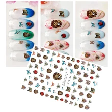 DIY задний клей 3D наклейки для ногтей s самоклеющиеся наклейки для ногтей наклейки для маникюра дизайн ногтей наклейки s на Ногти украшения
