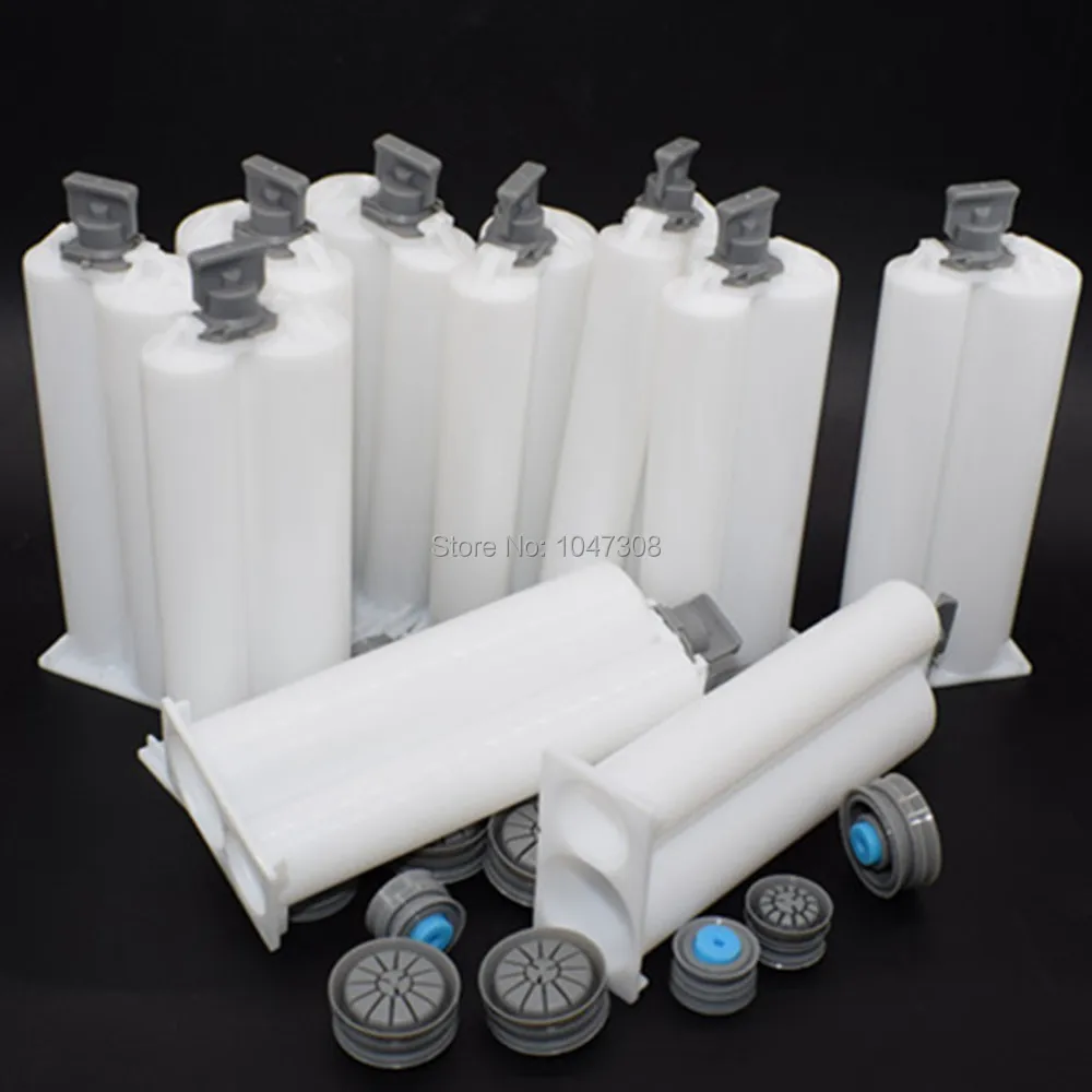 

10pcs 1:2 2:1 50ml Polyurethane Epoxy Resin Cartridge Dispensor 2-part AB Glue Acrylic Adhesive Mixer Tubes for Dispensing Gun