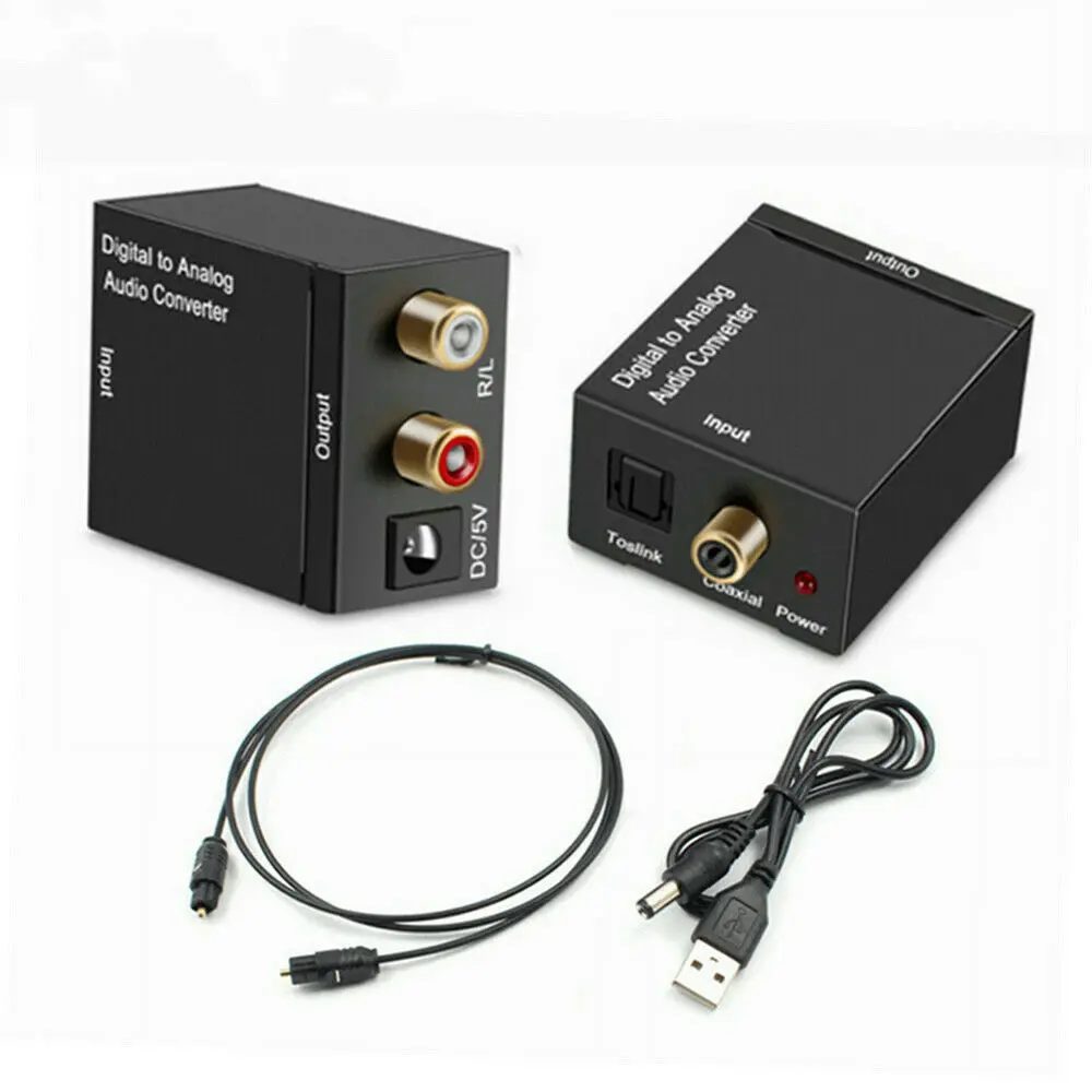 

New Optical Fiber Coaxial SPDIF Digital to Analog Audio Converter Stereo RCA Adapter Portable