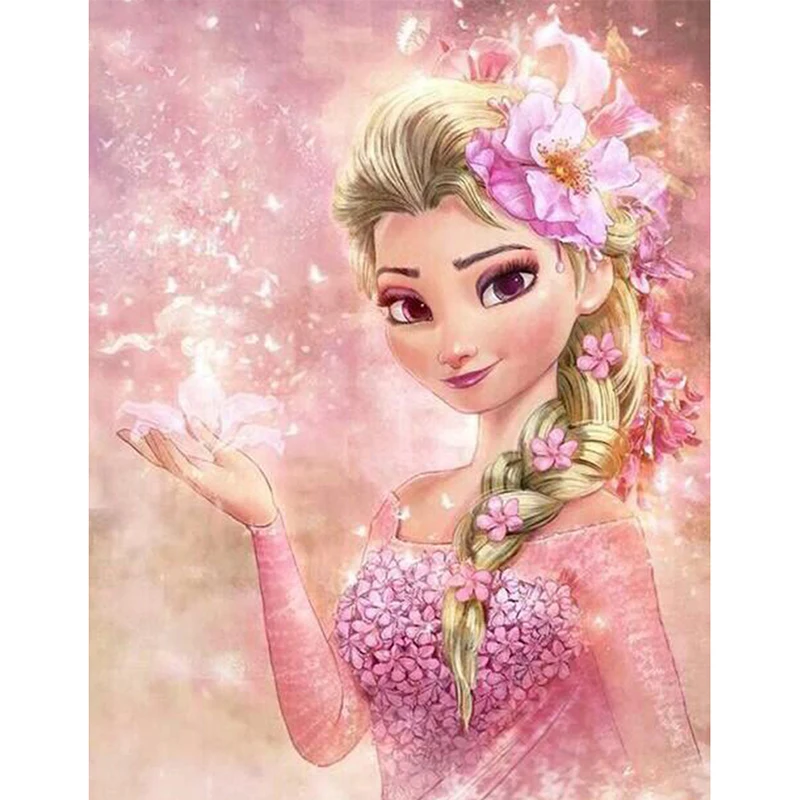 

Мультяшная алмазная живопись Disney, вышивка из страз принцессы, картина из страз «Холодное сердце», полноразмерная/круглая, украшение для дома