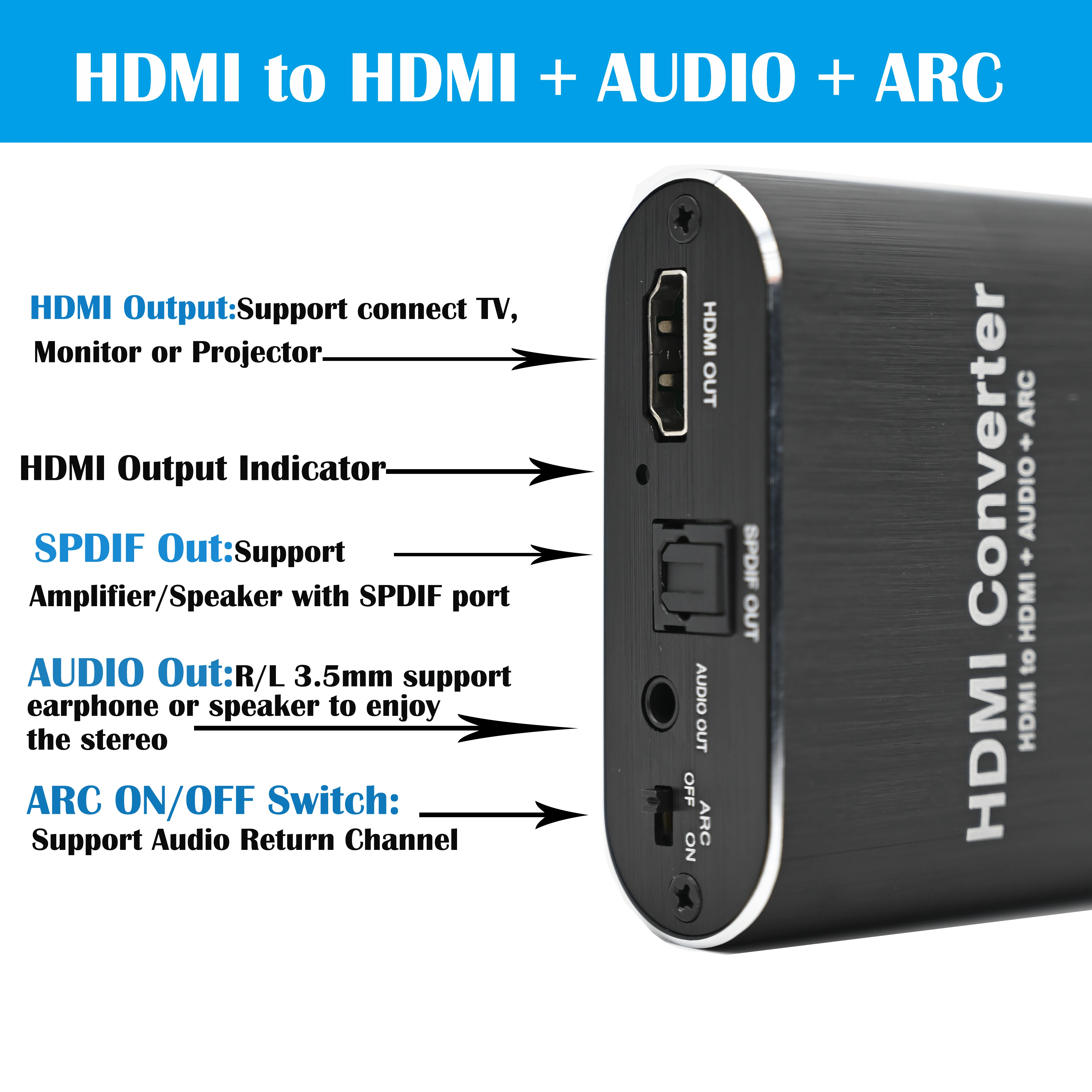 Аудио экстрактор HDMI 5 1 ARC аудио 4K 60 Гц оптический TOSLINK SPDIF|Кабели VGA| |