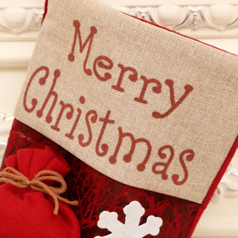 Xmas Tree Hanging Ornament Christmas Decor Sock Candy Gift Bag Stocking Xmas Decor TN99