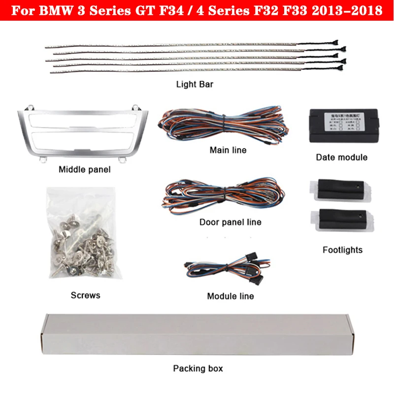 Car neon door ambient light For BMW 3 Series GT F34 4 Series F32 F33