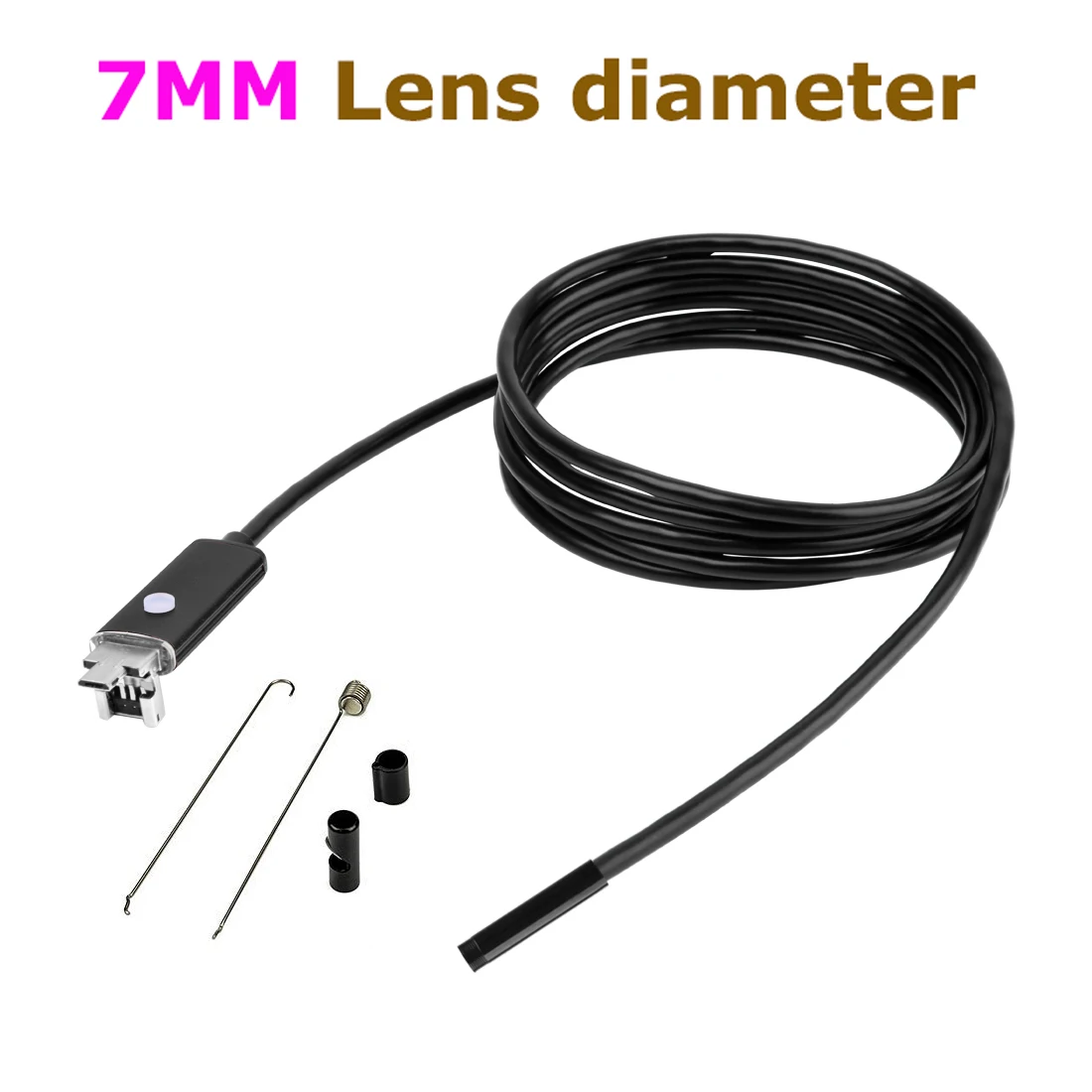Шпионить котики Мини 2in1 1/2/5/10 м мягкий кабельный эндоскоп Камера змея осмотра автомобиля трубы micro USB для телефонов на базе Android с Bluetooth ПК Windows - Цвет: 7mm Lens