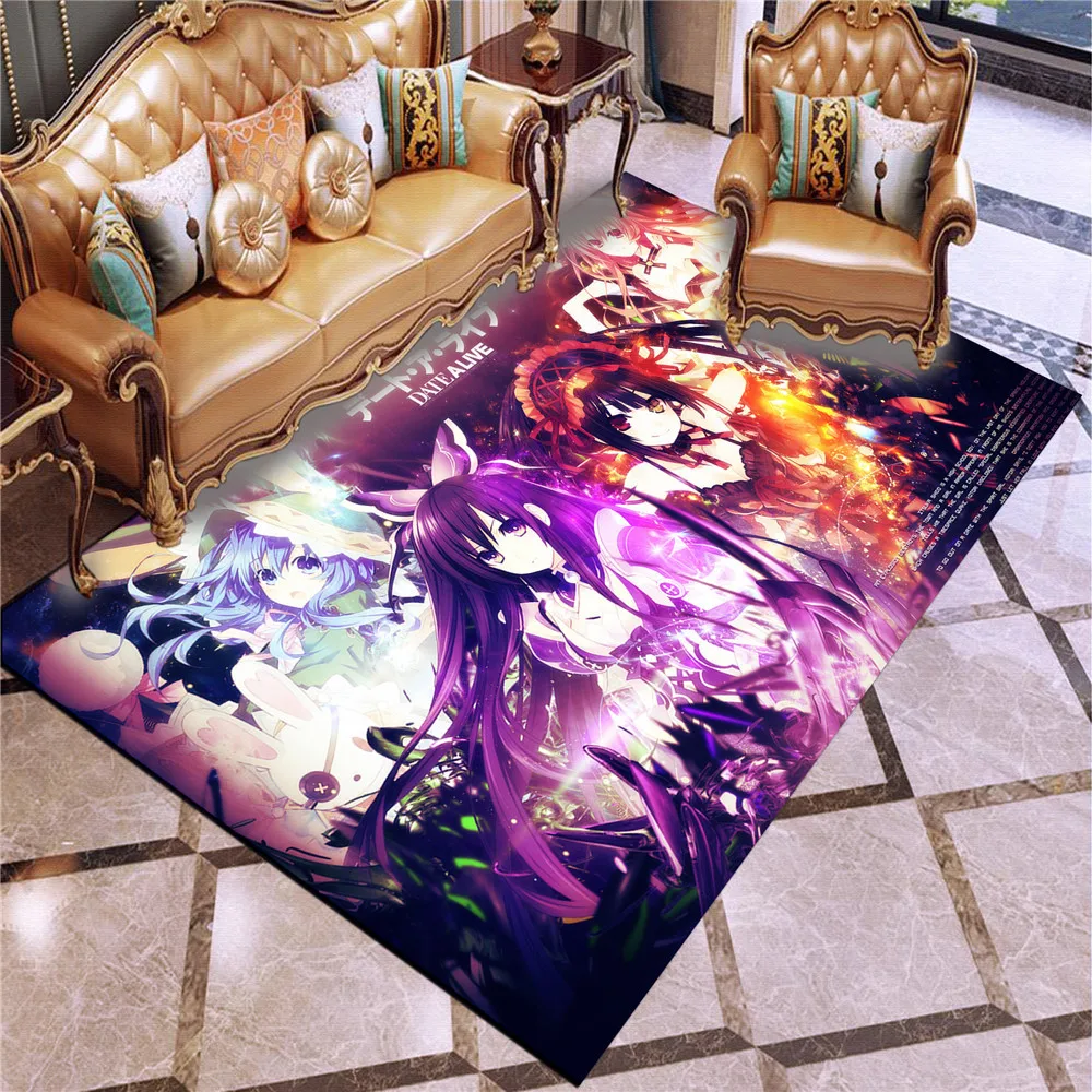 

Cartoon Anime Pattern Printing Big Floor Rug Doormat Carpet Room Doormat Living Room Non-slip Mat Cartoon Anime Play Rugs