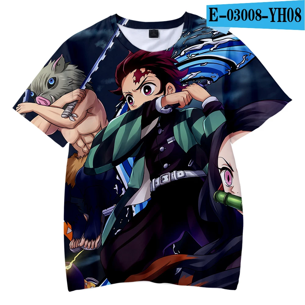3D Толстовка с героями мультфильмов «Демон»: Kimetsu no Yaiba 3D футболка для детей, летняя крутая футболка для мальчиков и девочек, высококачественный хип-хоп, удобная футболка - Цвет: 3D