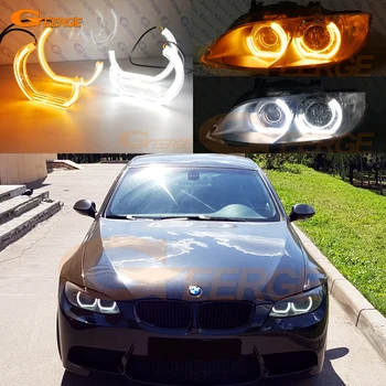

For BMW 3 Series E90 E92 E93 M3 Coupe cabriolet DTM M4 Style LED Angel Eyes White Amber switchback DRL turn signal light