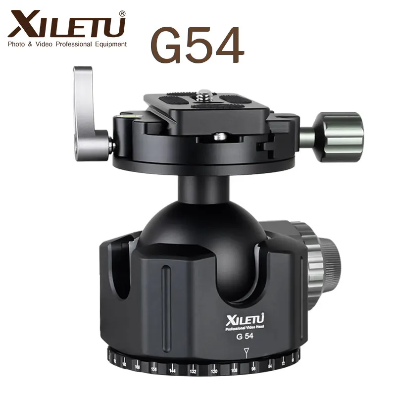 

XILETU G-54 Tripod Ball Head 360 Degree Double Panoramic Photography Aluminum Ballhead Heavy Duty With Quick Release Plate