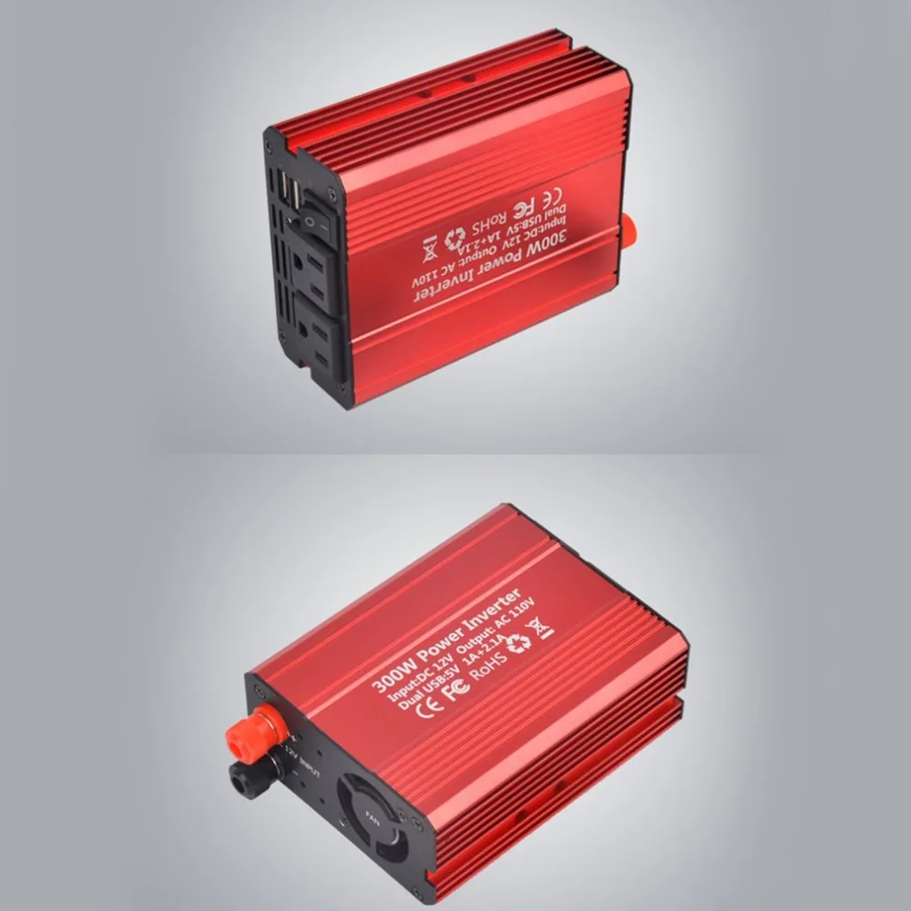 Компактный размер 300W 12 V-110 V Автомобильный Инвертор адаптер зарядное устройство Универсальный преобразователь напряжения переключатель питания