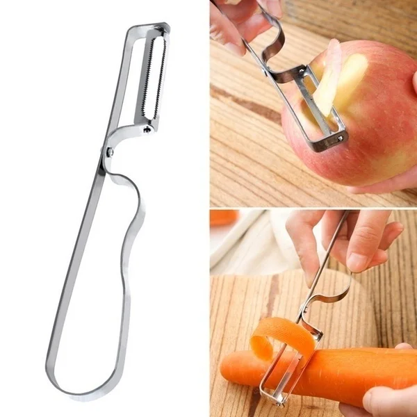

Multifunctional Stainless Steel Kitchen Tooth Type Planer Fruits and Fruit Peeler 16.5*2.5cm