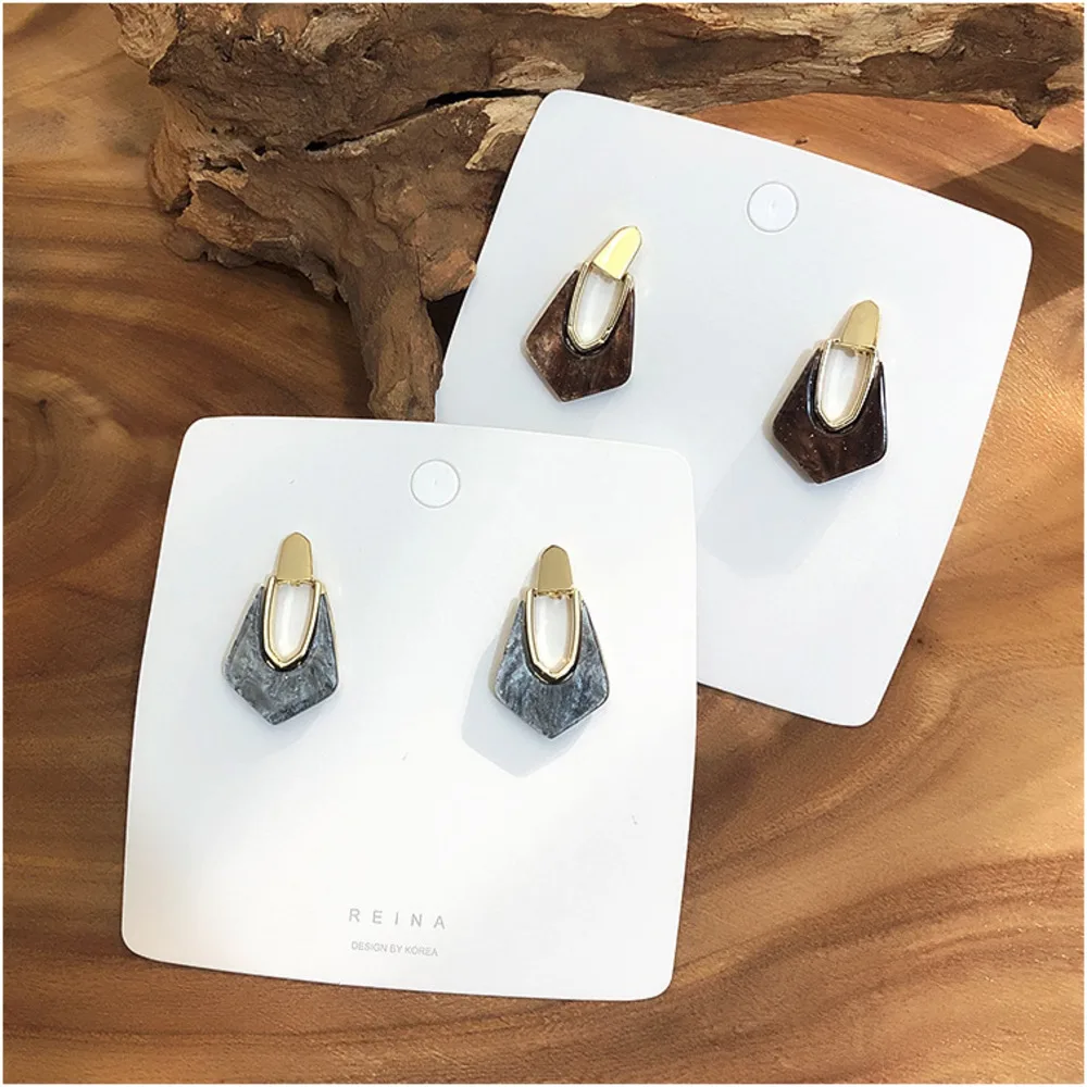 

Korean Geometric Irregular Metal Plate Stud Earrings Acrylic Prevent allergy Earrings 2019 Bohemian Jewelry