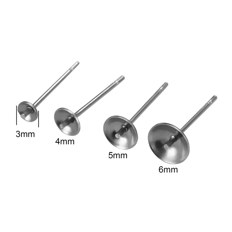 Lotto Da 2 A 30 Viti Per Orecchini In Acciaio Inox, Rotonde E A Vite. Accessori Fai Da Te Per Piercing.