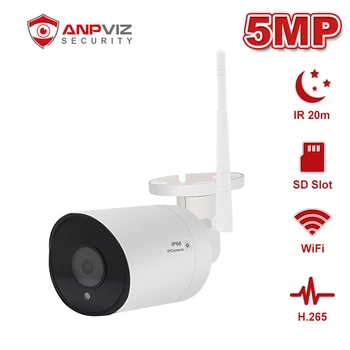 

Anpviz 5MP WIFI IP Camera Bullet Wireless Security Cam with Card Slot Built-in Microphone Speaker One-way Audio IP66 H.265