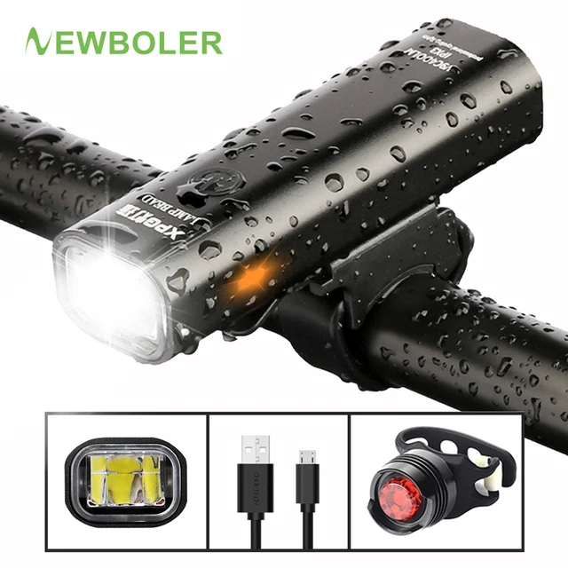 US $3.05 BOLER 400LM Bike Front Light Set Anti-glare USB Rechargeable MTB Bicycle Light Wiht Taillight 3 Mod