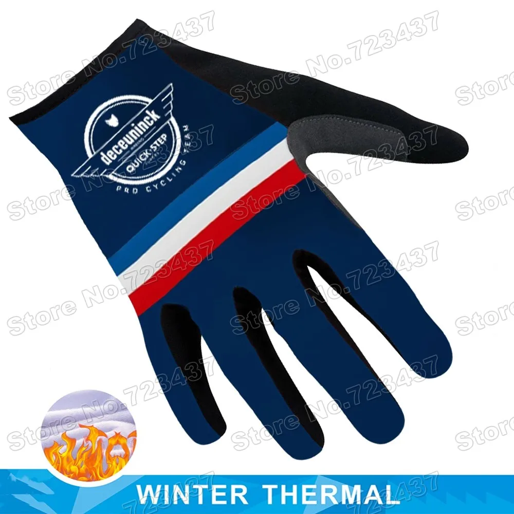 2022 France Team Winter Cycling Gloves World Champion Quick Step Bicycle Jersey Full Finger Bike Glove MTB Maillot Cyclisme Gant | Спорт и