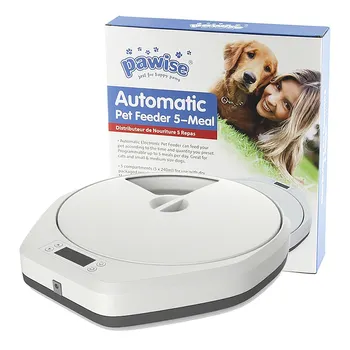 

24 Hours Timer Pawise Automatic Pet Feeder Timing Feeder 5 Meal 5 Cell Pet Dog Foos Dispenser Cat Bowl With Timer