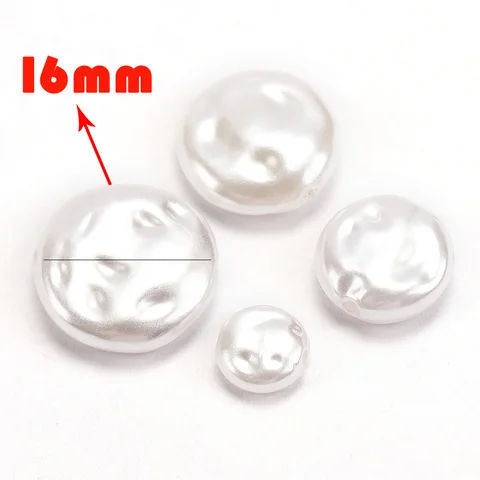 Imitation Baroque Pearl Beads Flat Round Beads for Jewelry Making Needlework DIY Necklace Pendant Bracelet Earrings Charms