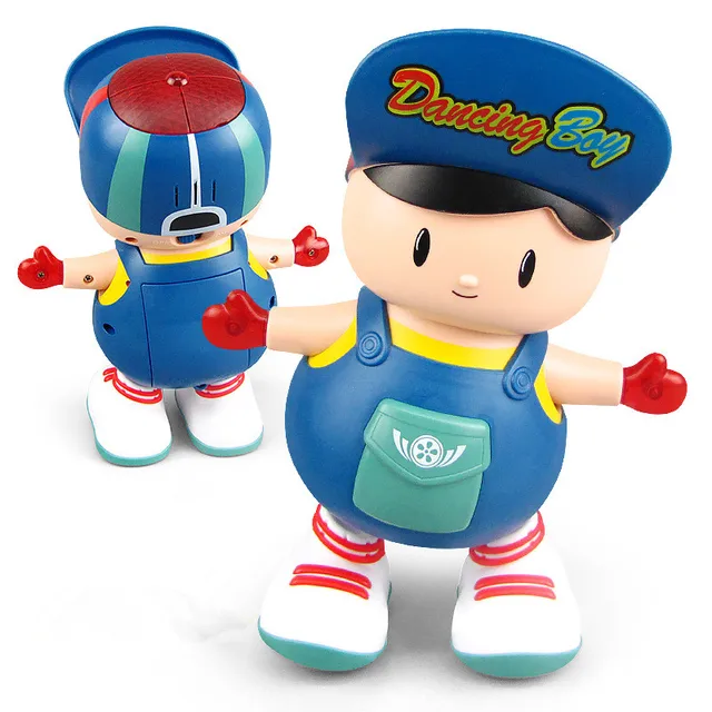 Electric Dancing Big Head Boy Doll Walking Music Light Children's  Cute Styling Funny Kids Toy 1