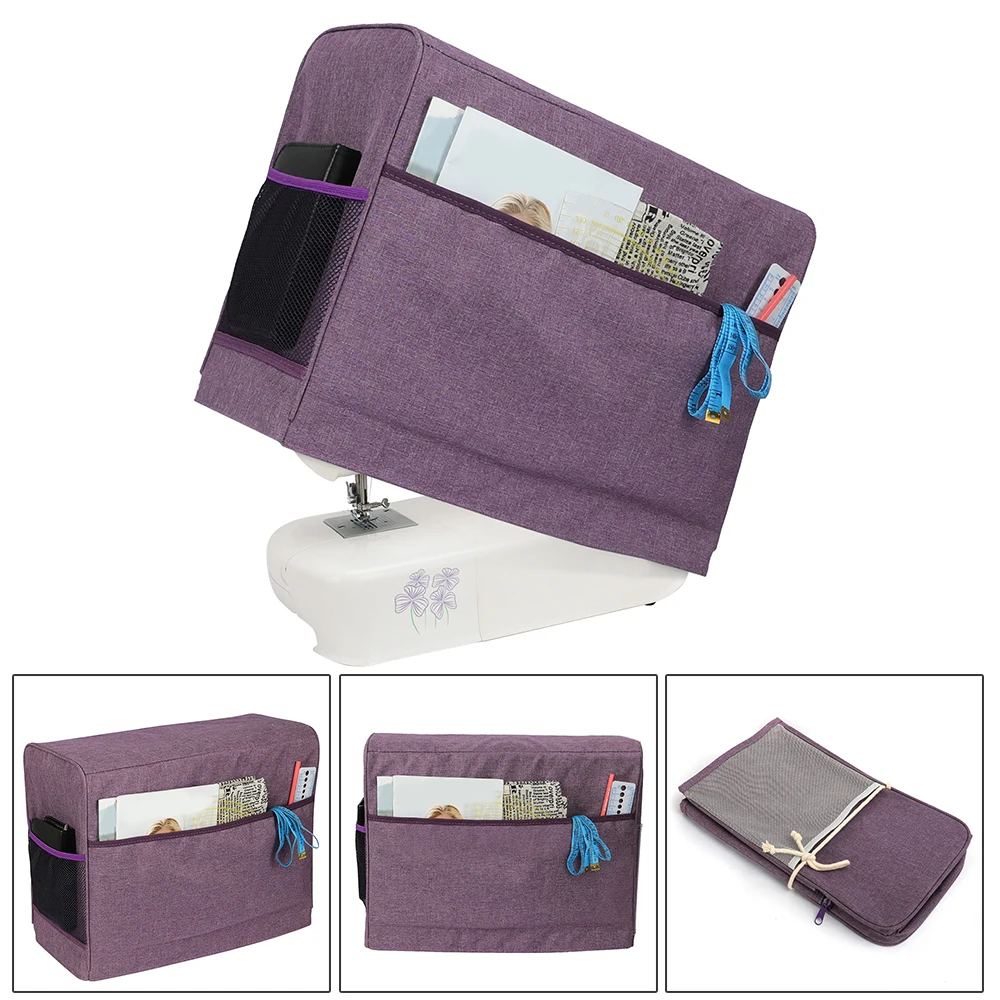 Sewing Storage Bags Quilted Machine Dust Cover Pockets Most Standard Singer Brother Machines Household Sewing Tool Storage Bag - Цвет: Purple