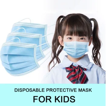 

Kids Child Mask Disposable Protective Children Face Mask 3 Layer Soft Breathable Mouth Mask Anti-Dust Bacteria Mouth Face Mask