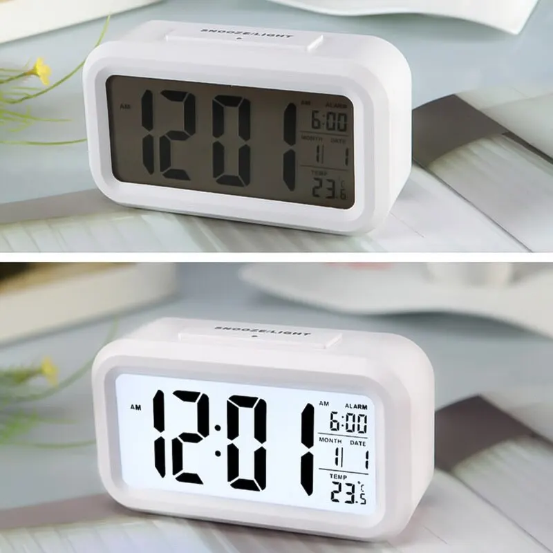 Large Display With Calendar For Home Office Travel Table Clock Snooze Electronic Kids Clock LED Desktop Digital Clocks