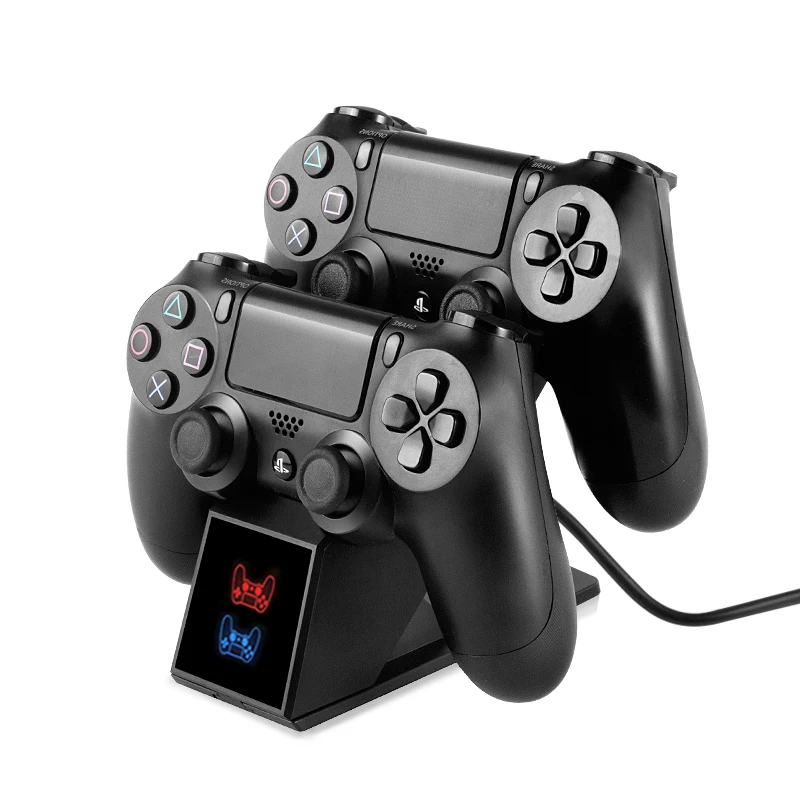 Для PS4 контроллер зарядная док-станция 5 В/1A двойная зарядная подставка с индикаторным экраном для игровой станции 4/Slim/Pro контроллер