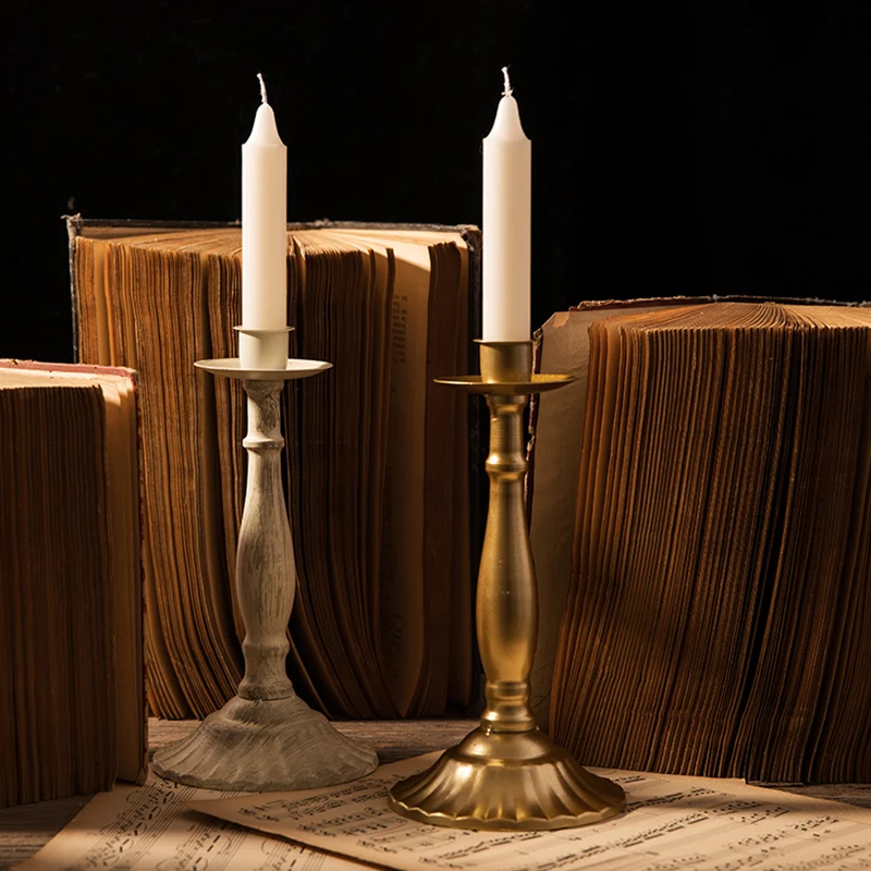 Retro Candlestick Resin Candle Holder Home Decor Candle Holders Sticks Antique Photography Props подсвешники для декора شمعدان