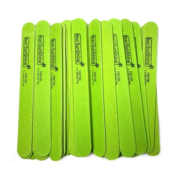 

10pcs Green Nail Files 100/150 Lima Professional Sandpaper Buffer Manicure Strong Thick Wooden Sanding Nails File Manicure Tools