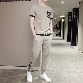 

Workout Clothes For Men Sports Clothing Running Set T shirt With Long Pants Fitness Suit Joggers Gym Clothing Men Ropa Deportiva