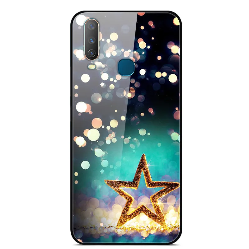 Закаленное стекло Чехол для Vivo U10 Case Жесткий ПК Красочная задняя крышка для Vivo U3X U 3X Чехол для ТПУ Бампер для Vivo U 10 vivoU10 - Цвет: 15