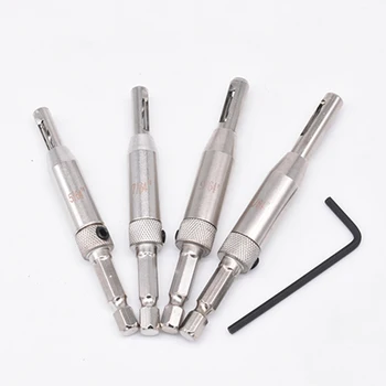 

4pcs Set HSS Hole Punch Tool Cutter Center Drill Bit Kit For Plywood Door Hinges