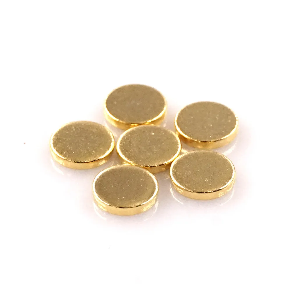 10pcs Female Pogo Pin Diameter 5.0 mm Height 1.0 Flat surface Circular Contact Pad Brass Gold plate Spring connector Target |
