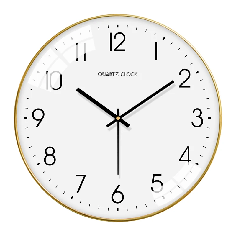 Living Room Simple Wall Clock Gold Retro Nordic Kitchen Creative Hang