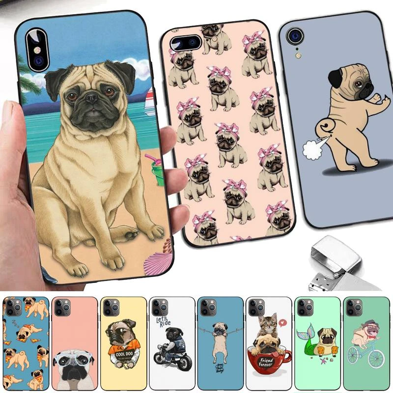 best iphone 13 pro max case Pug Dog Phone Case for iphone 13 8 7 6 6S Plus X 5S SE 2020 XR 11 12mini pro XS MAX iphone 13 pro phone case