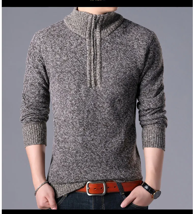 SUKIWML Pull men модные Camisolas Homem зимние мужские свитера высокого качества пуловеры мужские свитера на молнии с v-образным вырезом мужские Pull Homme