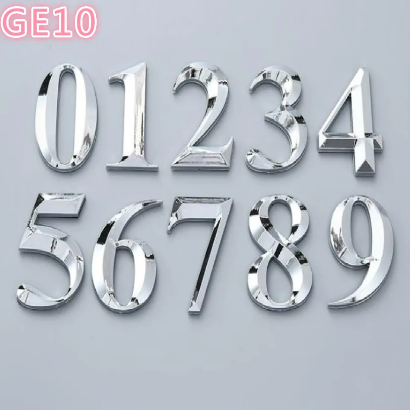 

GE10 SILVER PVC DIY Letters+numbers car emblem combination emblem car logo model car badge sticker with paste for modify