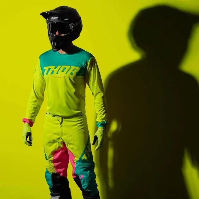 MX набор снаряжения для мотокросса Thor ATV BMX мотоциклетная футболка и штаны Топ Dirt Bike Костюм Moto Jersey Набор Размер 26-38 - Цвет: Многоцветный