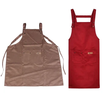 

2 Pcs Professional Stylist Apron Hairdressing Coloring Shampoo Haircuts Cloth Wrap Hair Salon Tool-Brown & Red