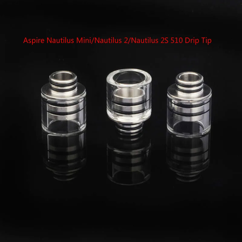 Мундштук Nautilus Mini/Nautilus 2/Nautilus 2S/Tigon Tank 510 стеклянный капельный наконечник Dvarw MTL RTA