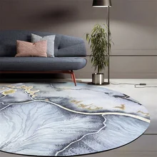 Fashion modern watercolour painting round carpet living room