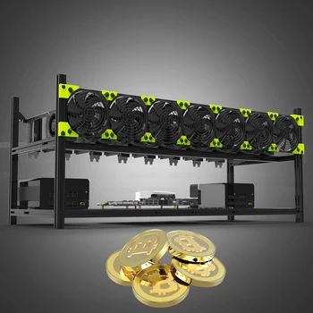 

BTC Miner Case Server Rack 8 GPU Aluminum Stackable Mining Rig Open Air Frame For Ethereum Mining ETH ETC Bitcon XMR ZCash D