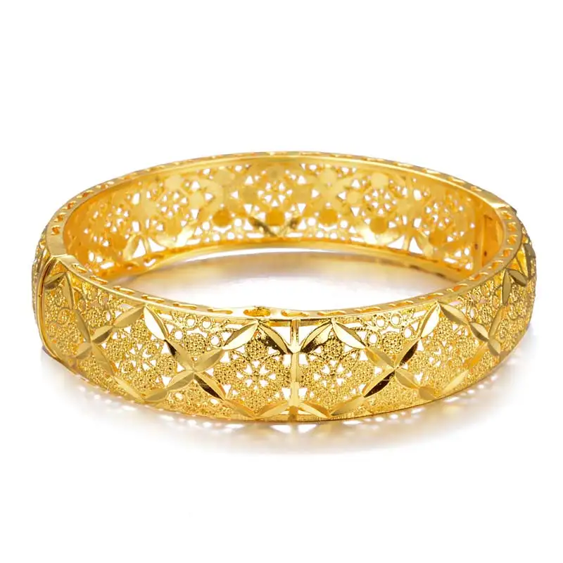 only 1pcs WANDO New Fashion lady Luxury Gold Color Jewelry Bangles Ethiopian African Women Dubai Bracelet Party wedding Gifts - Окраска металла: only 1pcs