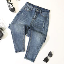 Женские осенние зимние джинсы размера плюс, модные леггинсы, женские штаны-шаровары, Женские Простые повседневные брюки с высокой талией, джинсы